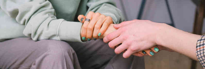 a person holding hands