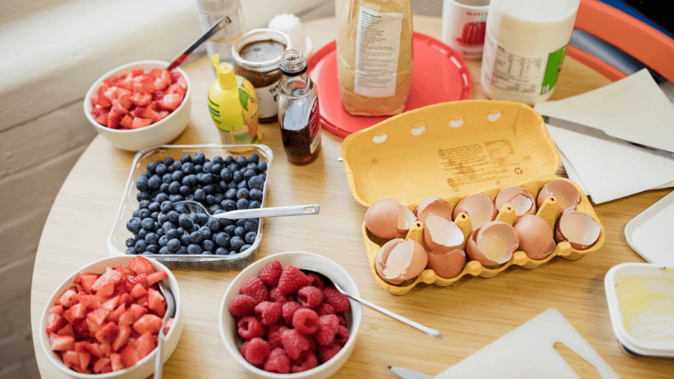 a table full of food