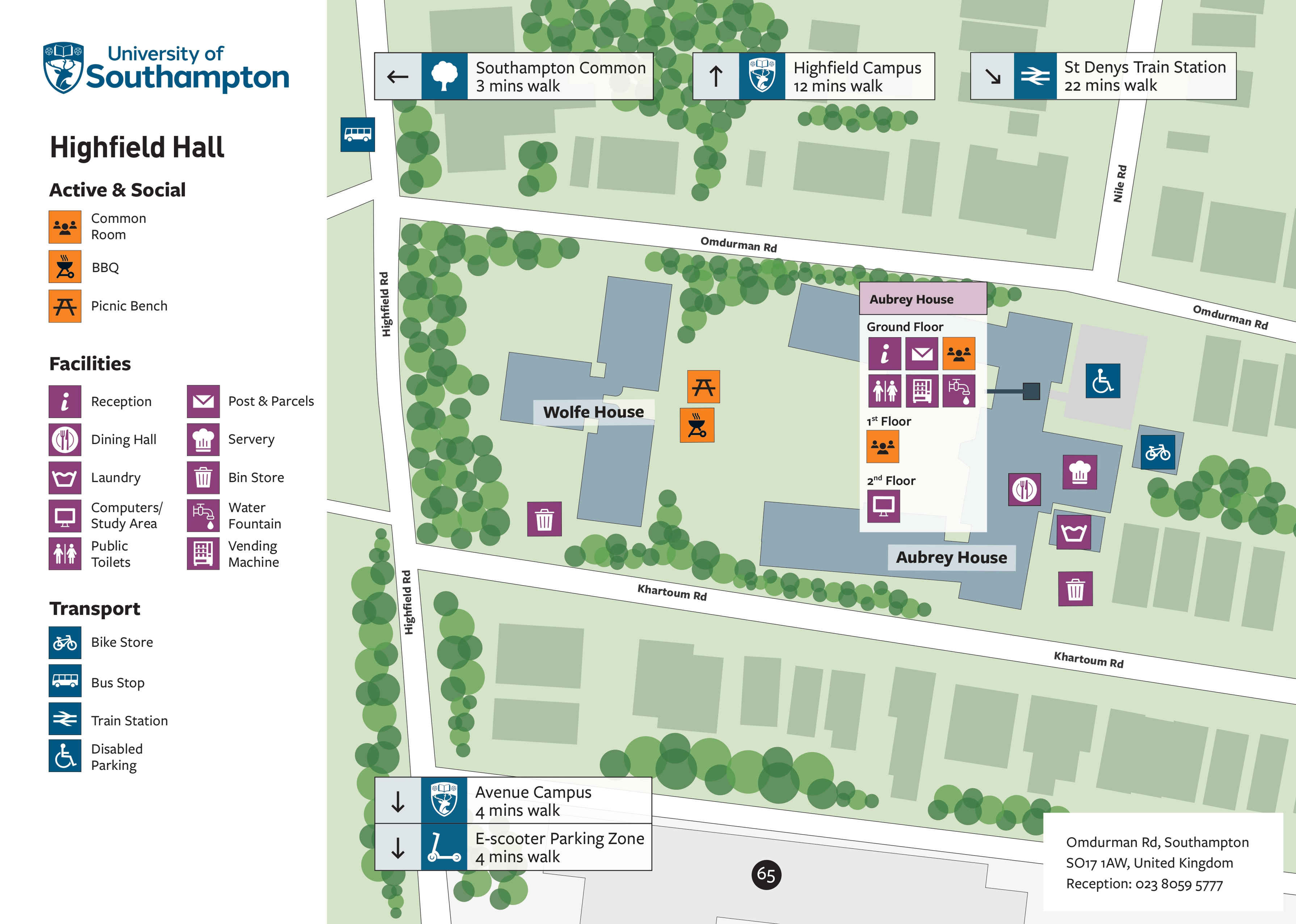 Highfield Hall Map 2025